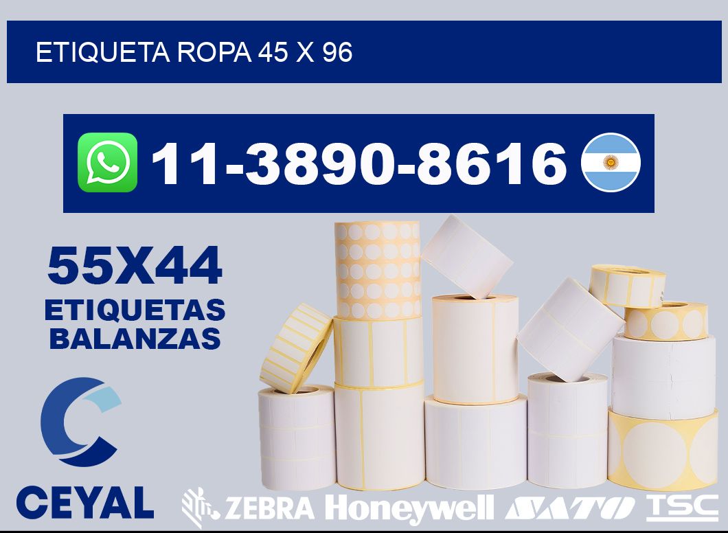 etiqueta ropa 45 x 96