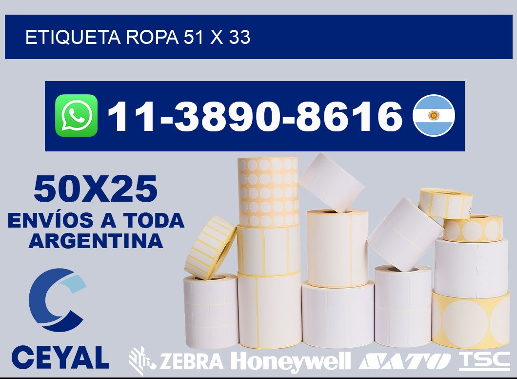 etiqueta ropa 51 x 33