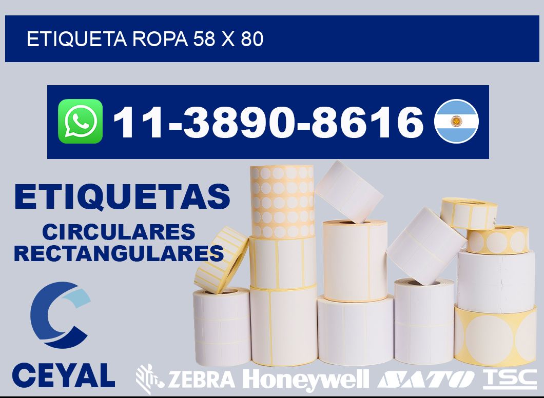 etiqueta ropa 58 x 80