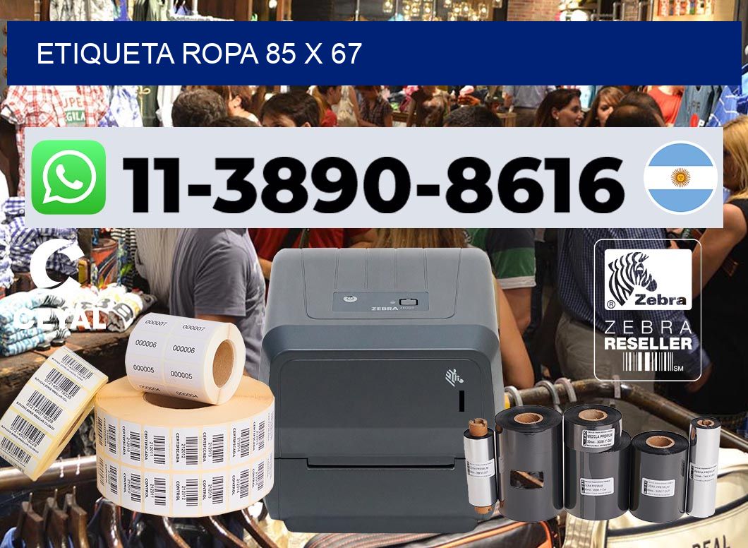 etiqueta ropa 85 x 67