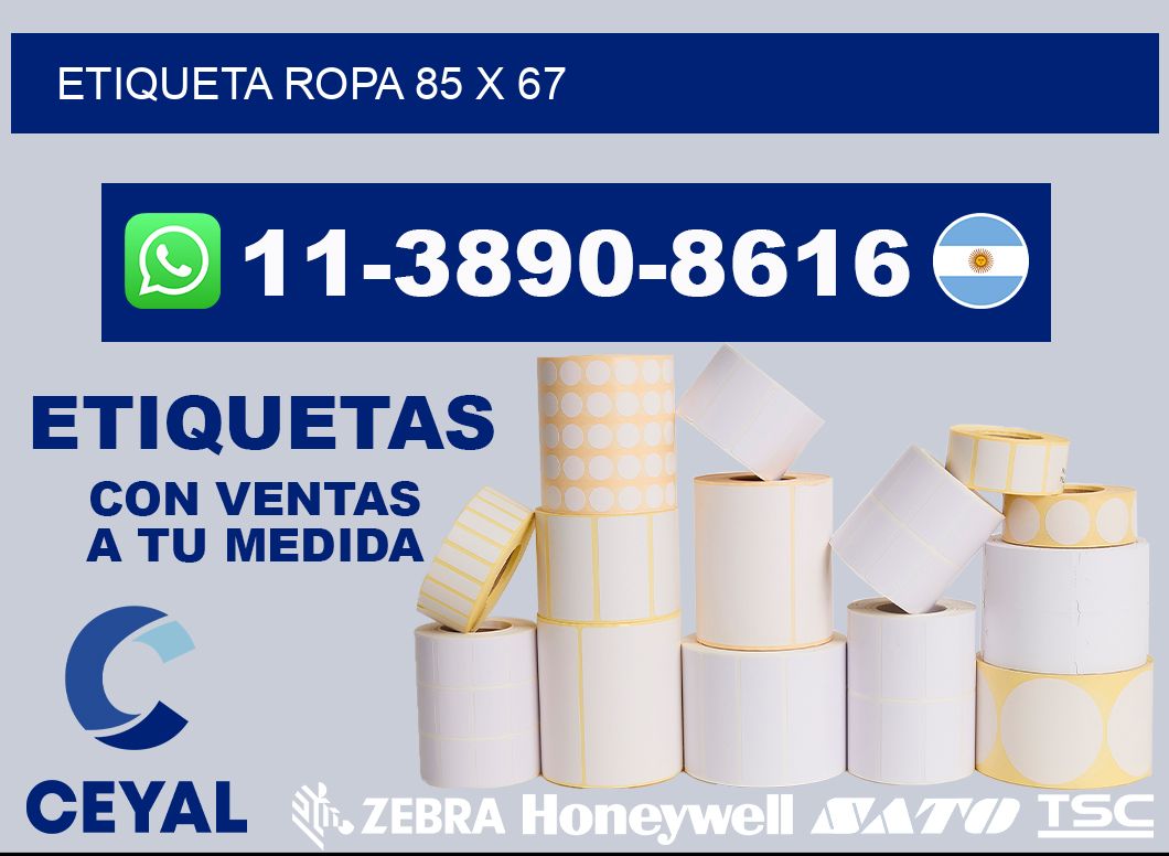 etiqueta ropa 85 x 67