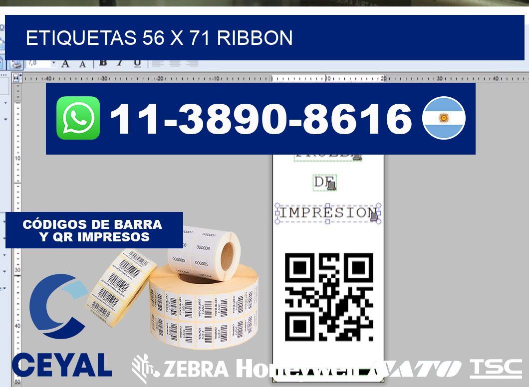 etiquetas 56 x 71 ribbon
