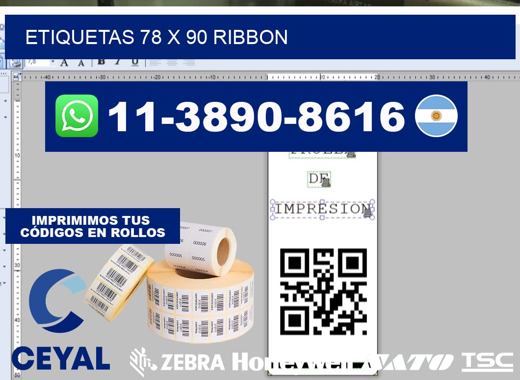 etiquetas 78 x 90 ribbon