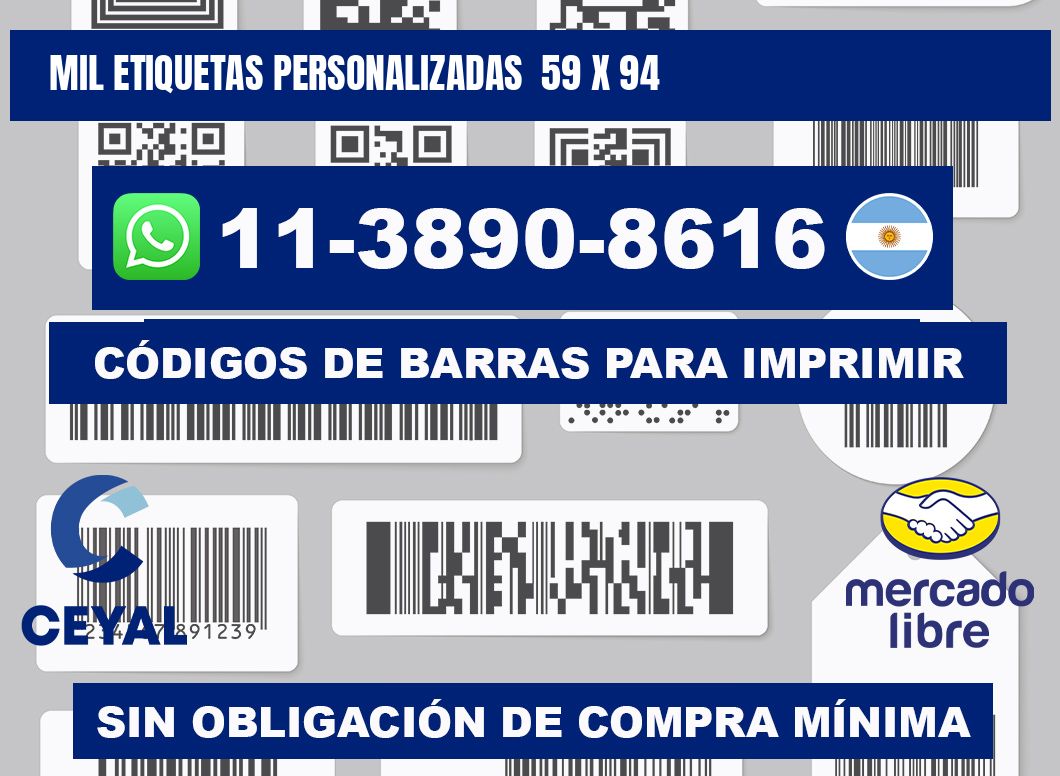 mil etiquetas personalizadas  59 x 94
