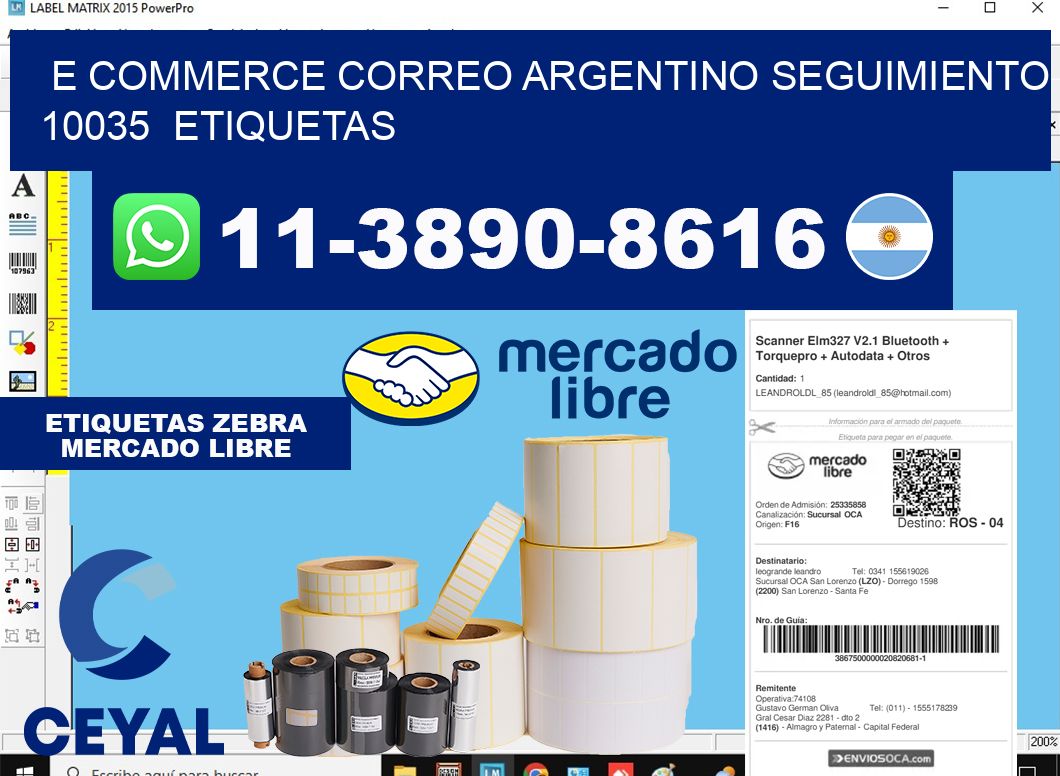 E commerce correo argentino Seguimiento 10035  etiquetas