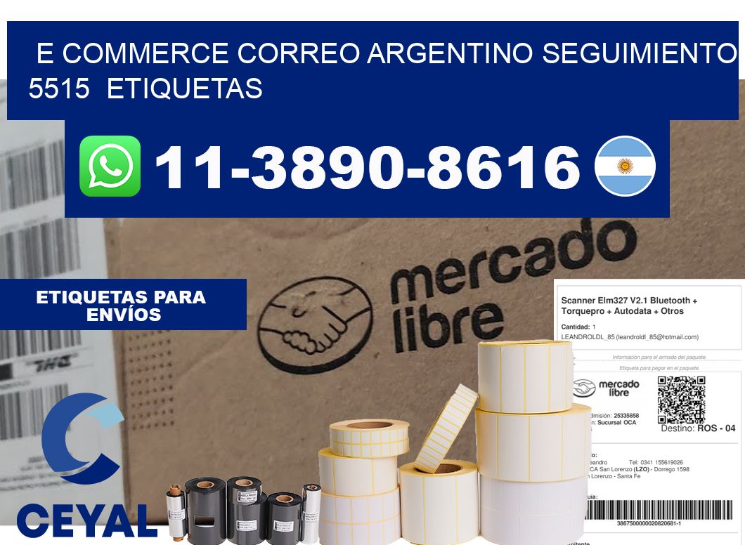 E commerce correo argentino Seguimiento 5515 etiquetas