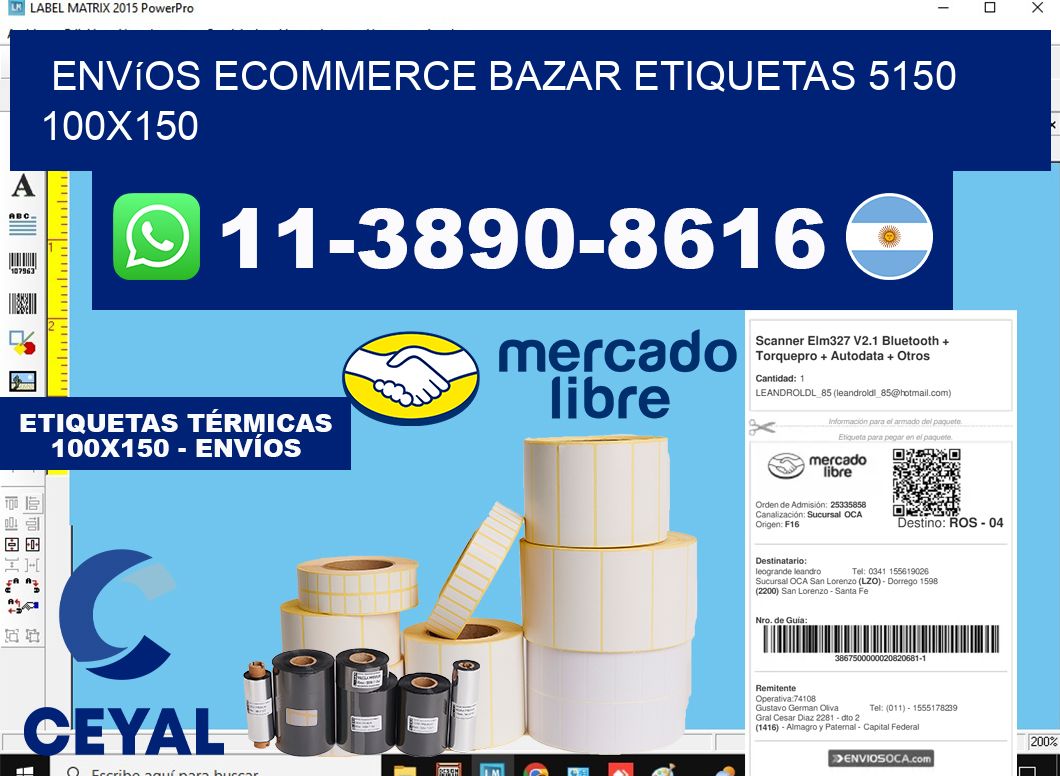 Envíos Ecommerce bazar etiquetas 5150 100x150