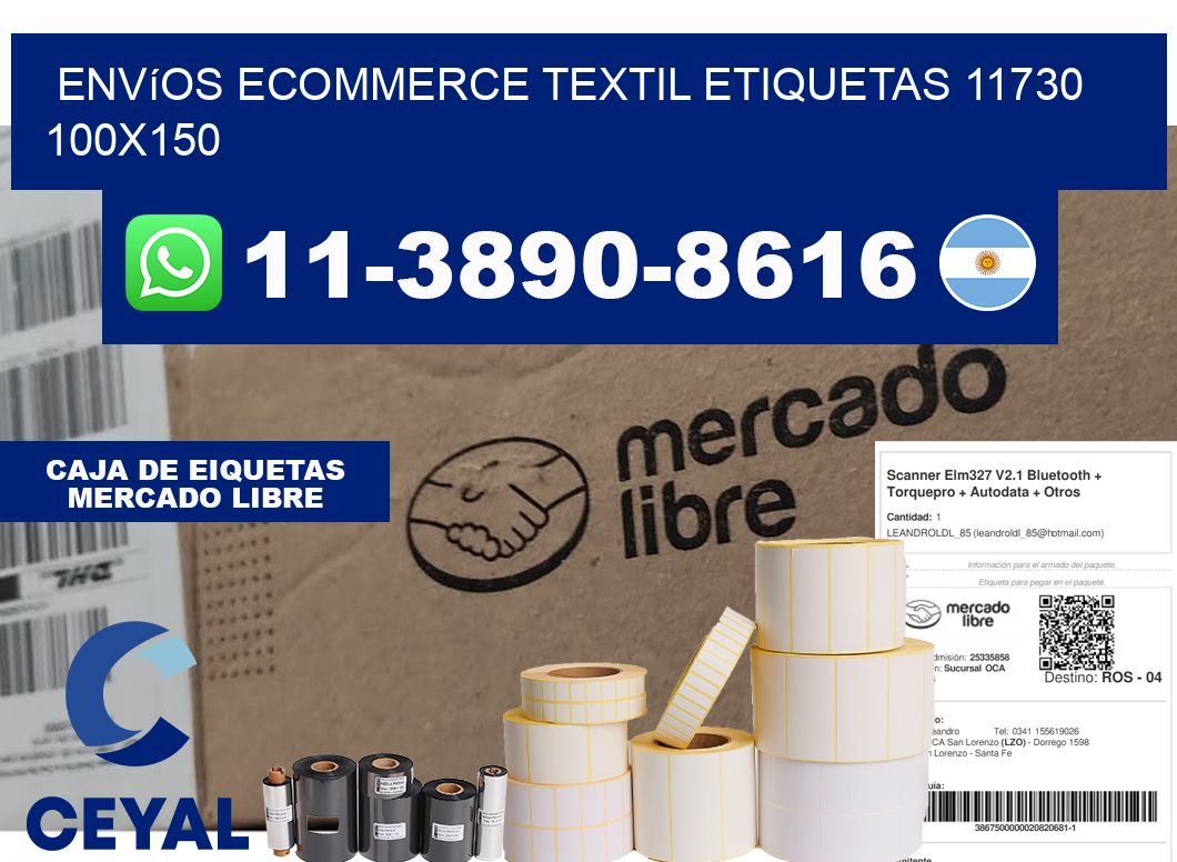 Envíos Ecommerce textil etiquetas 11730 100x150