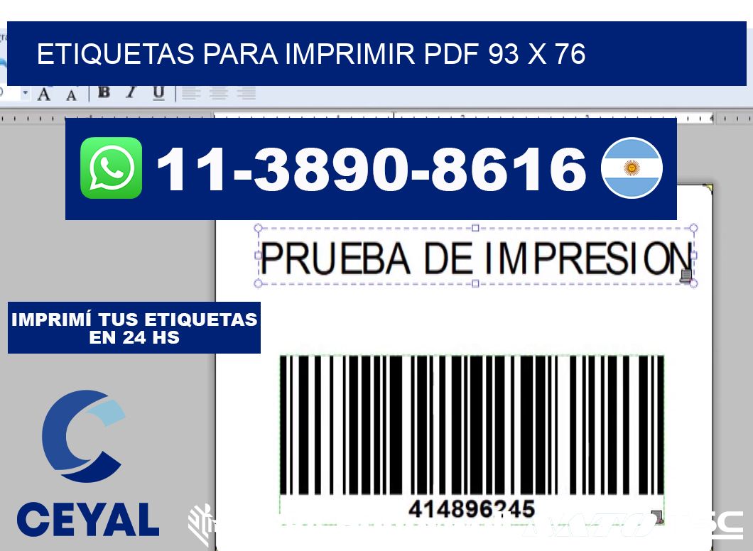 Etiquetas para imprimir PDF 93 x 76