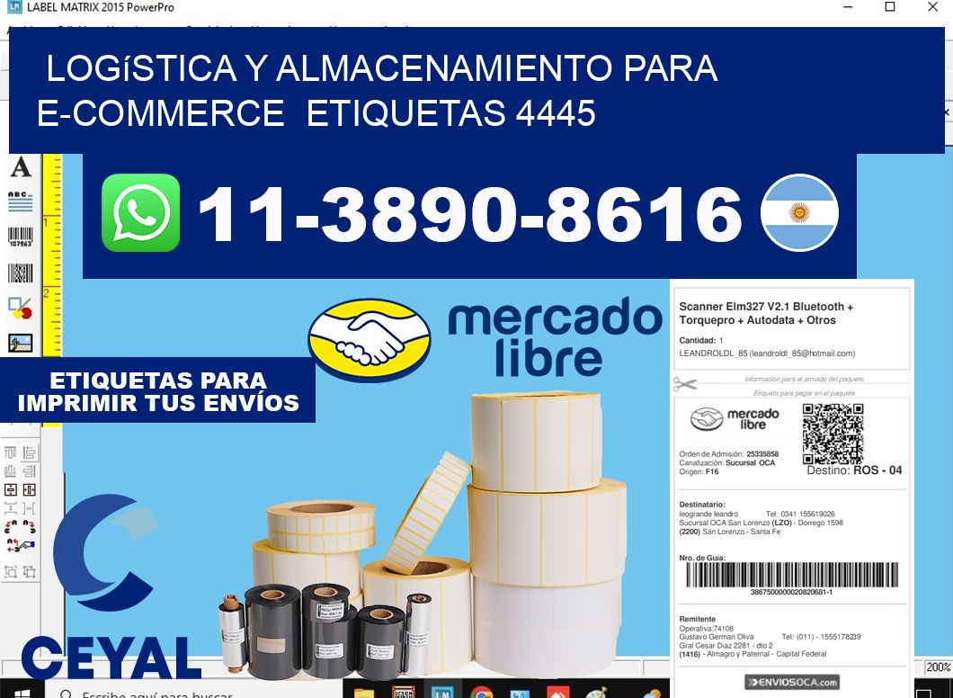 Logística y almacenamiento para e-commerce etiquetas 4445