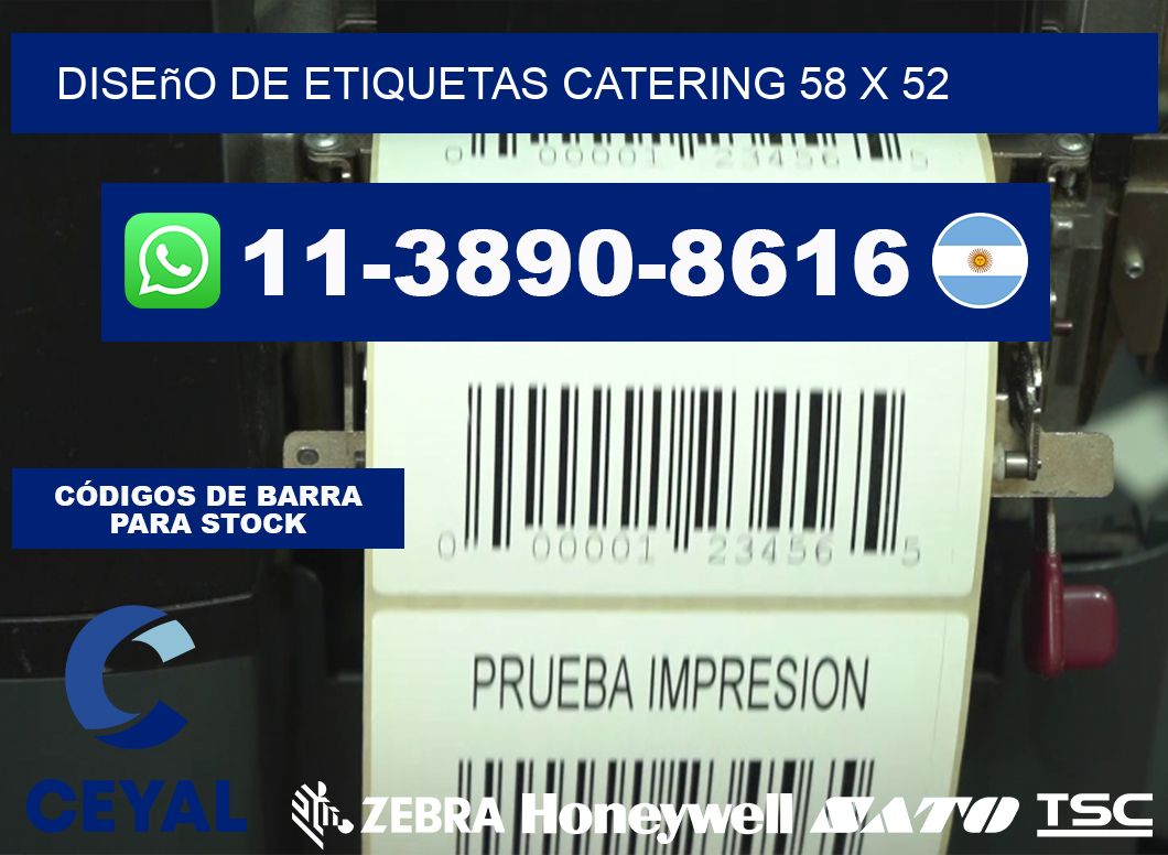 diseño de etiquetas catering 58 x 52