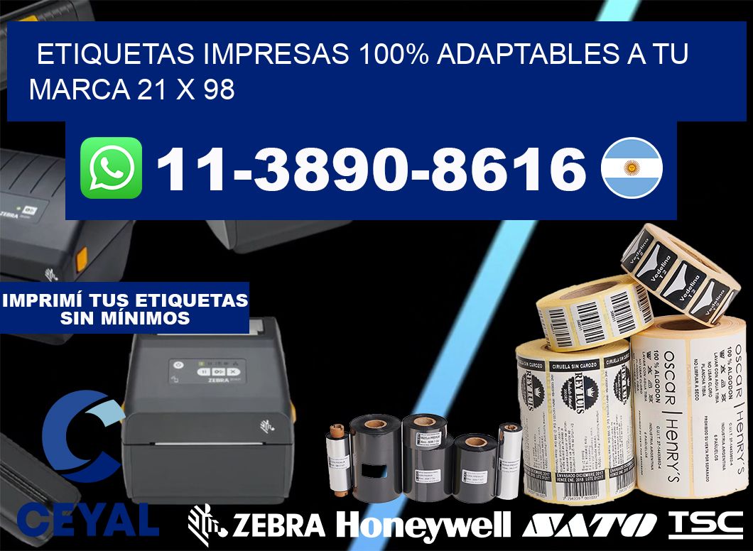 etiquetas impresas 100% adaptables a tu marca 21 x 98