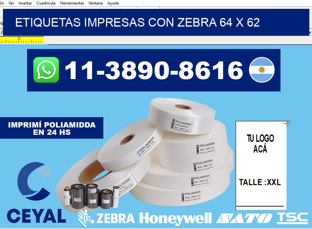 etiquetas impresas con zebra 64 x 62