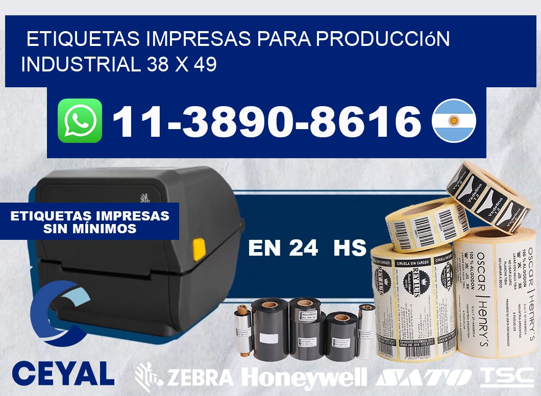 etiquetas impresas para producción industrial 38 x 49
