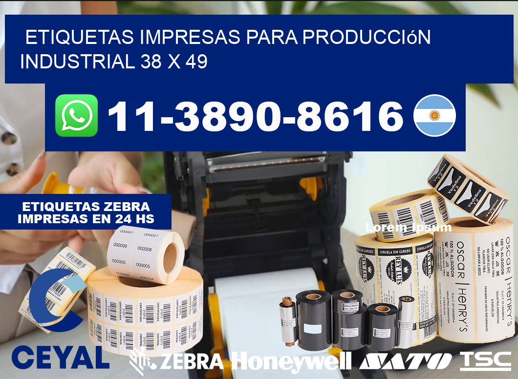 etiquetas impresas para producción industrial 38 x 49