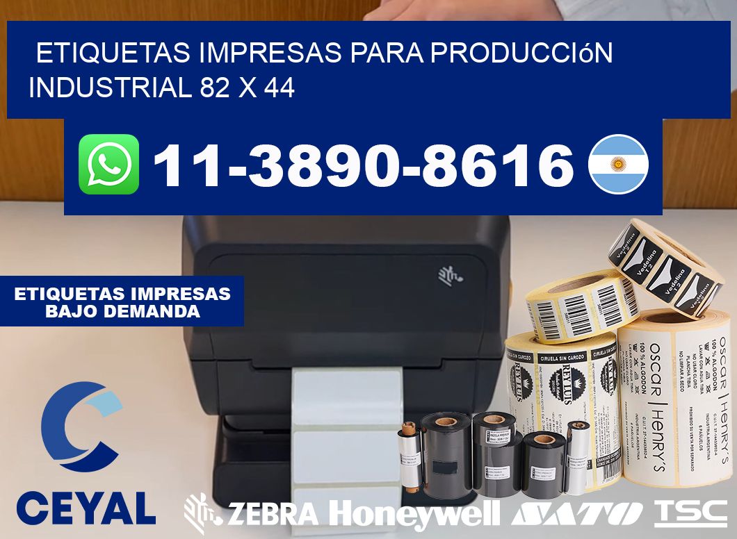 etiquetas impresas para producción industrial 82 x 44