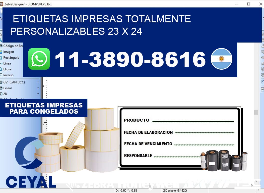 etiquetas impresas totalmente personalizables 23 x 24