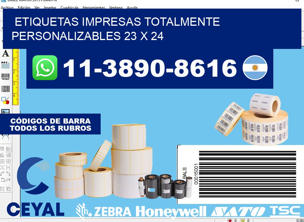 etiquetas impresas totalmente personalizables 23 x 24