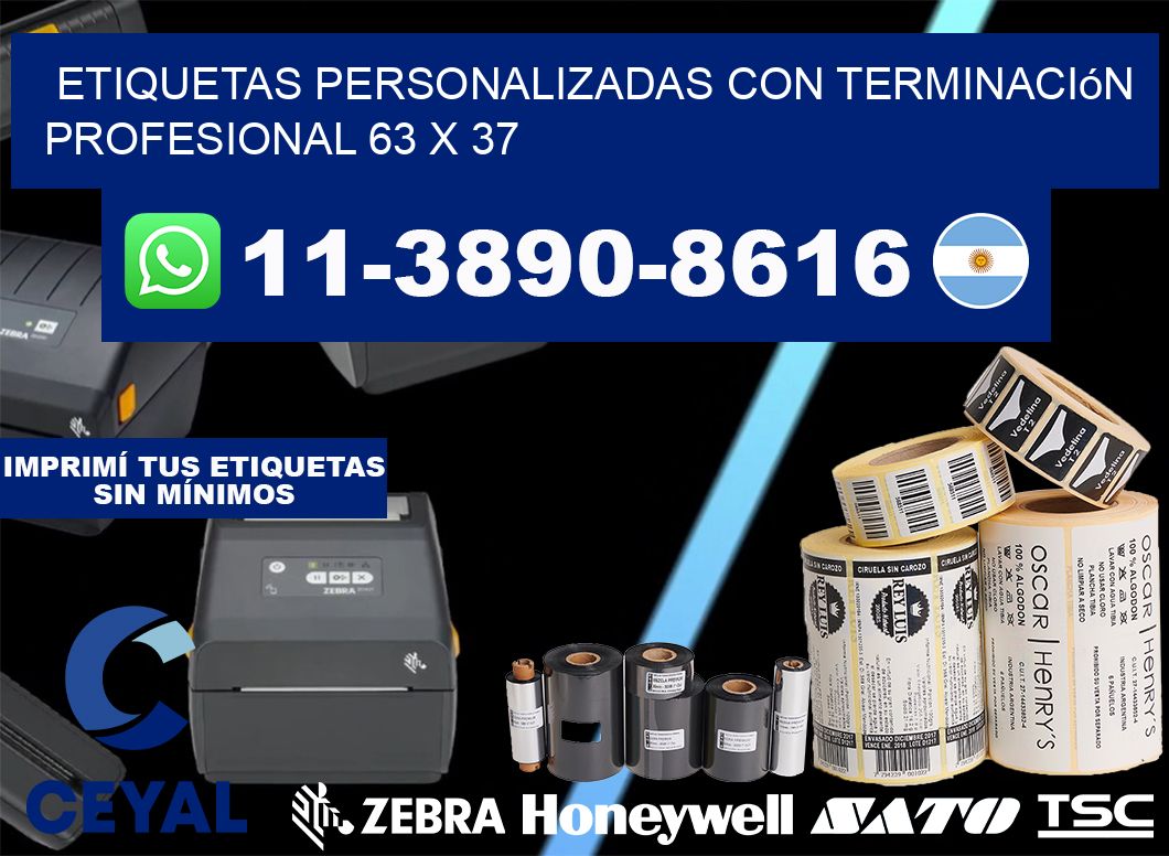 etiquetas personalizadas con terminación profesional 63 x 37