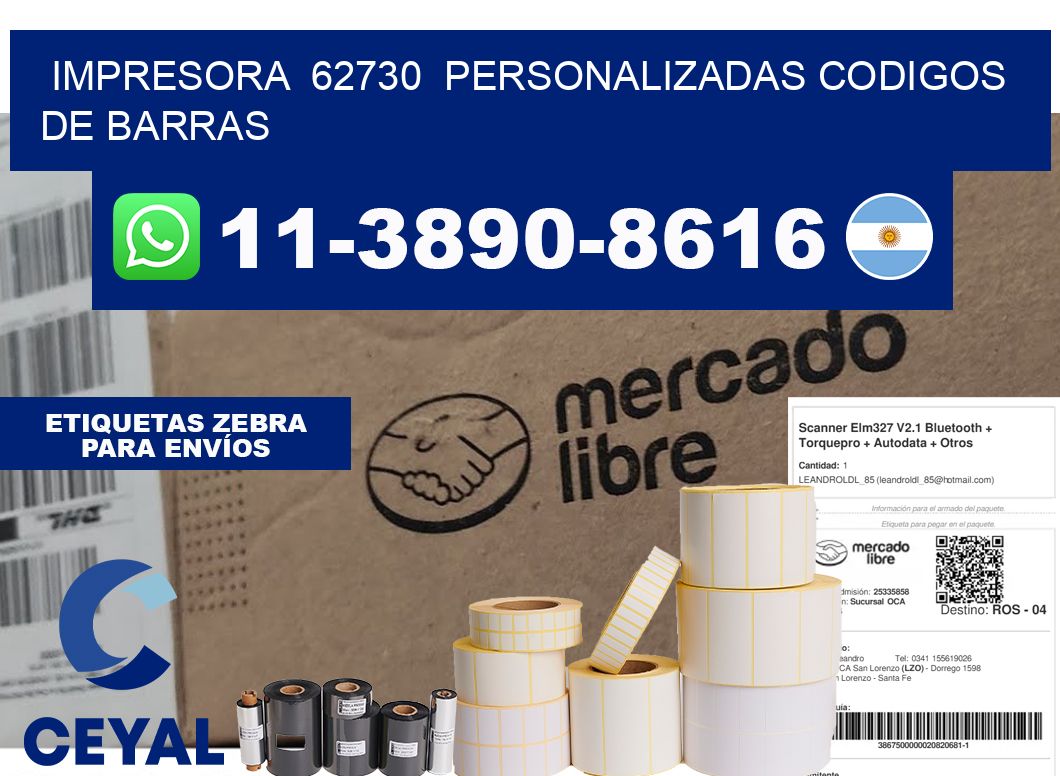 impresora 62730 personalizadas codigos de barras