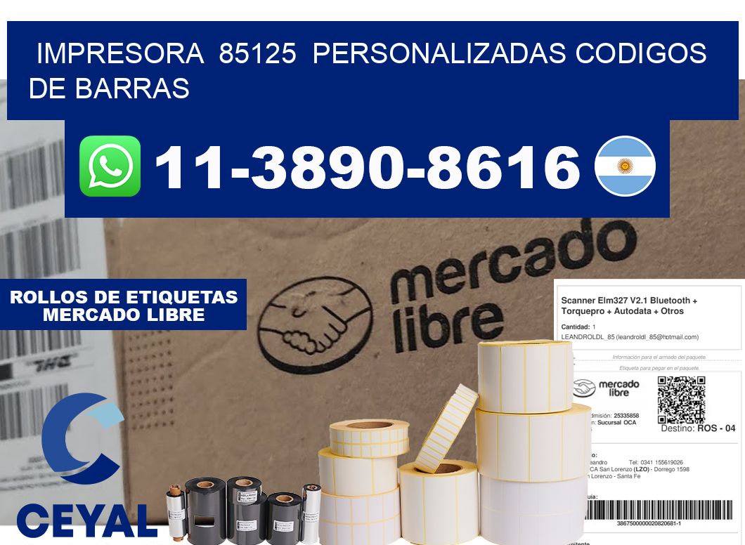 impresora  85125  personalizadas codigos de barras