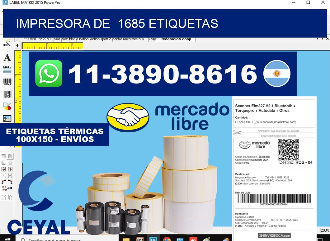 impresora de  1685 etiquetas
