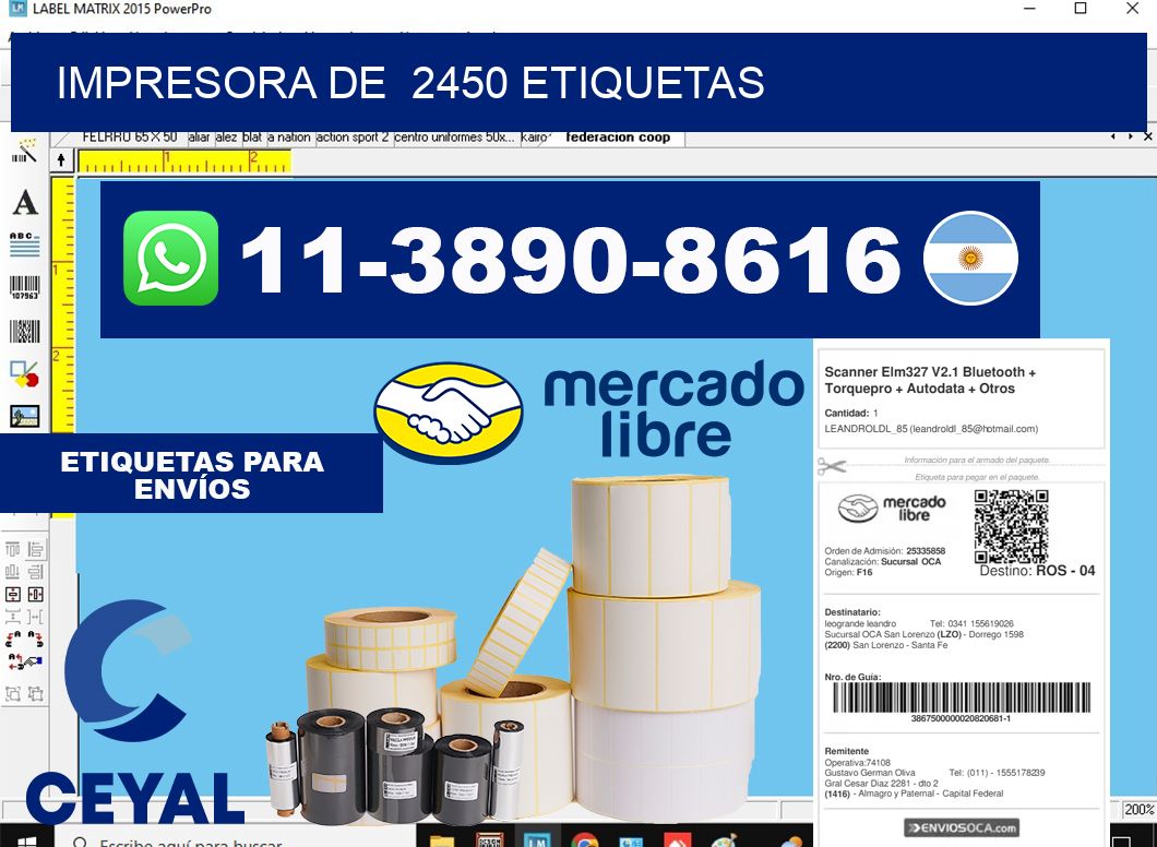 impresora de  2450 etiquetas