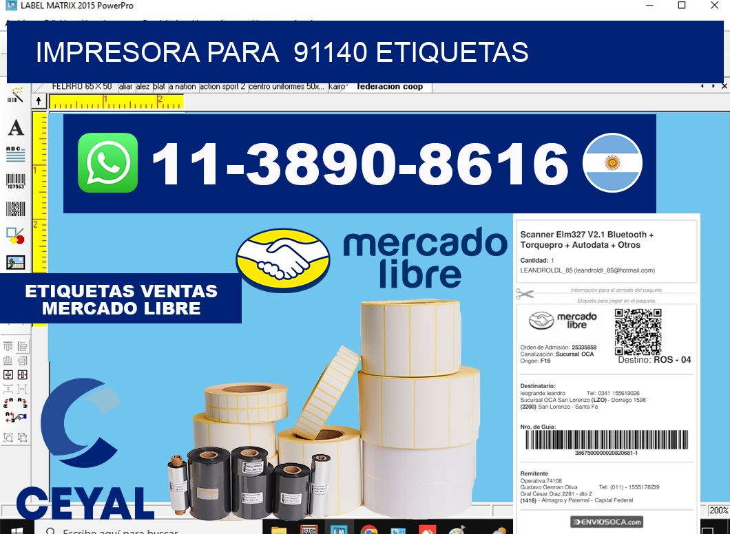 impresora para 91140 etiquetas