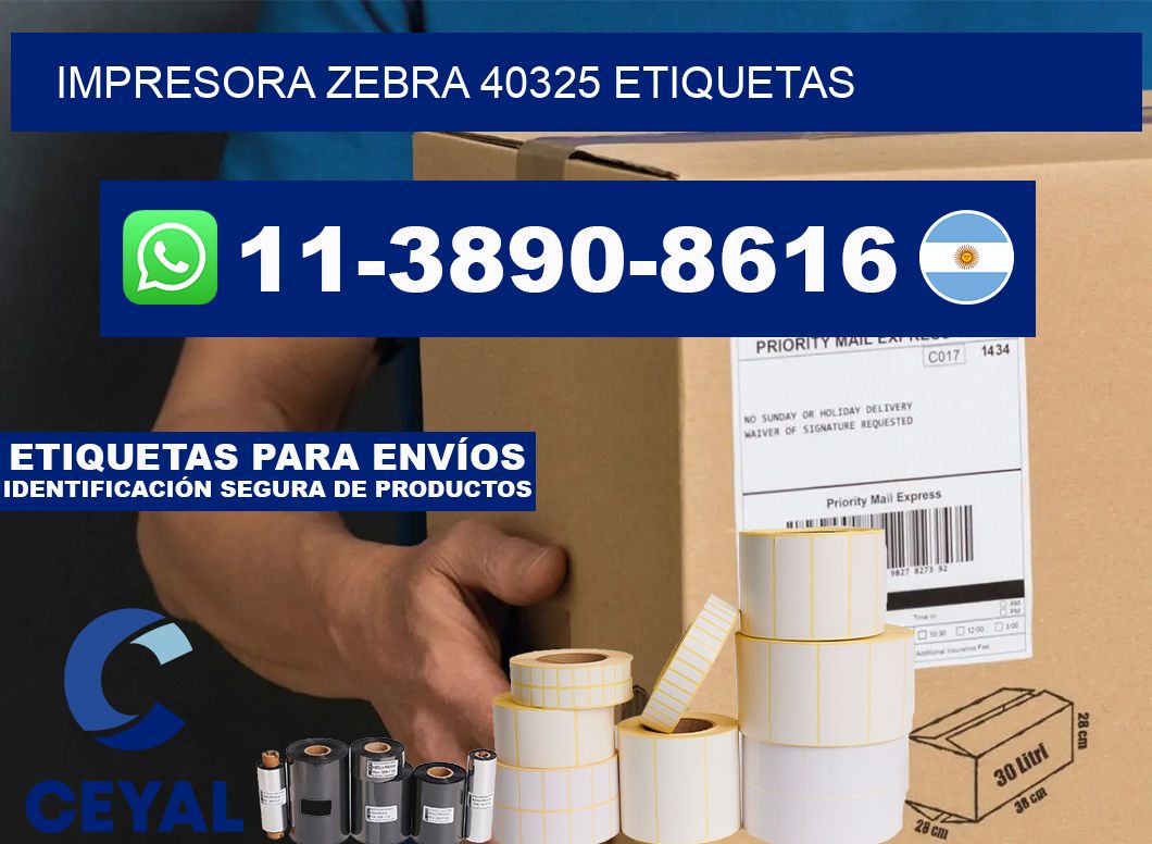 impresora zebra 40325 etiquetas