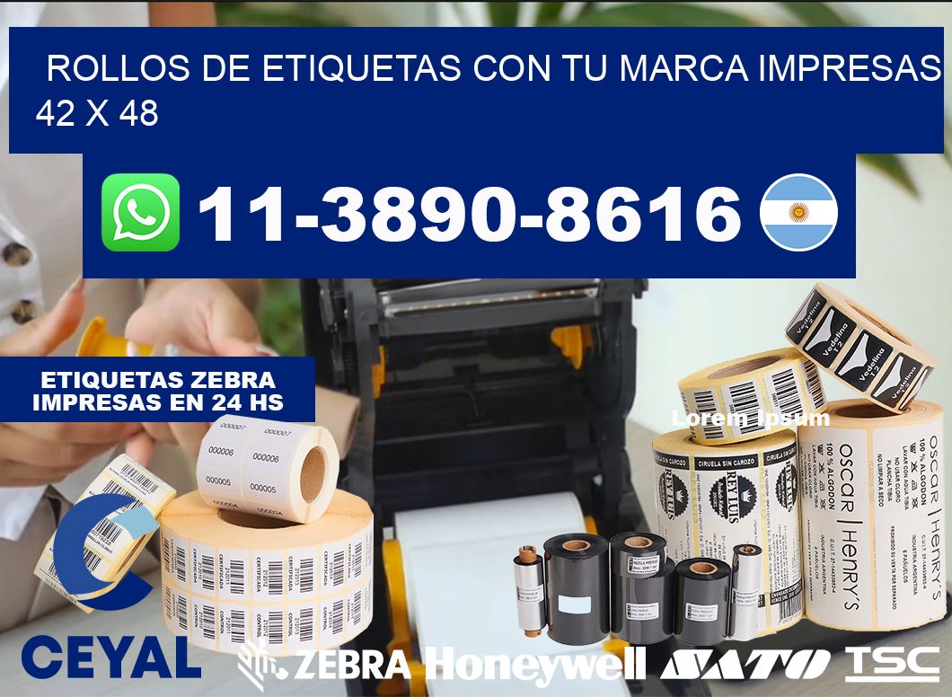 rollos de etiquetas con tu marca impresas 42 x 48