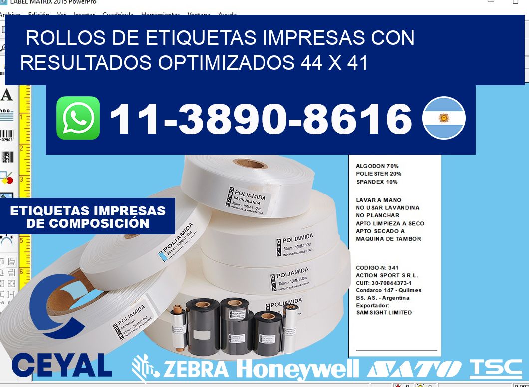 rollos de etiquetas impresas con resultados optimizados 44 x 41