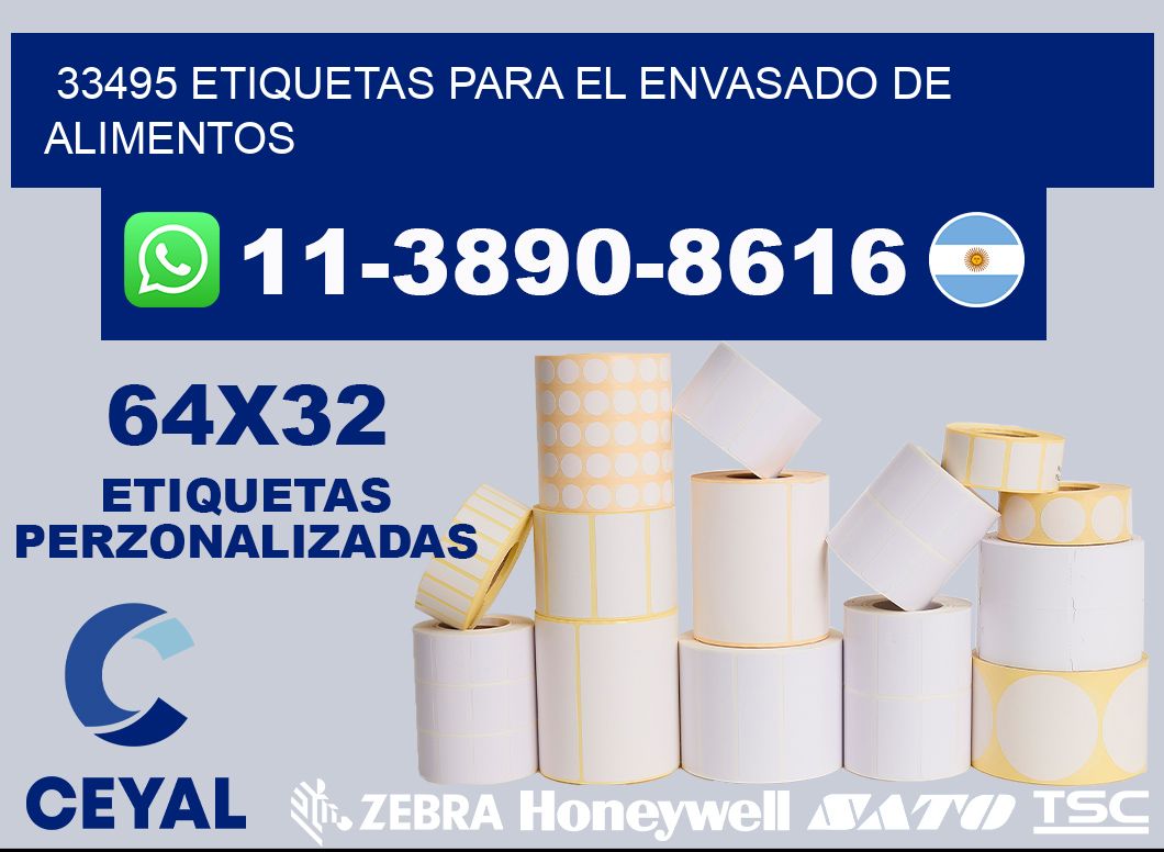 33495 etiquetas para el envasado de alimentos