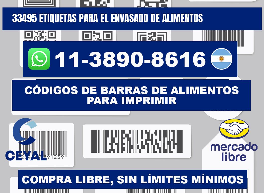 33495 etiquetas para el envasado de alimentos