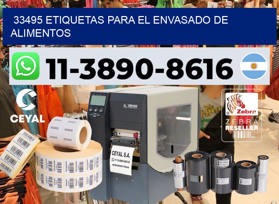 33495 etiquetas para el envasado de alimentos