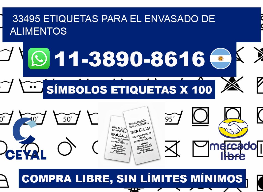 33495 etiquetas para el envasado de alimentos