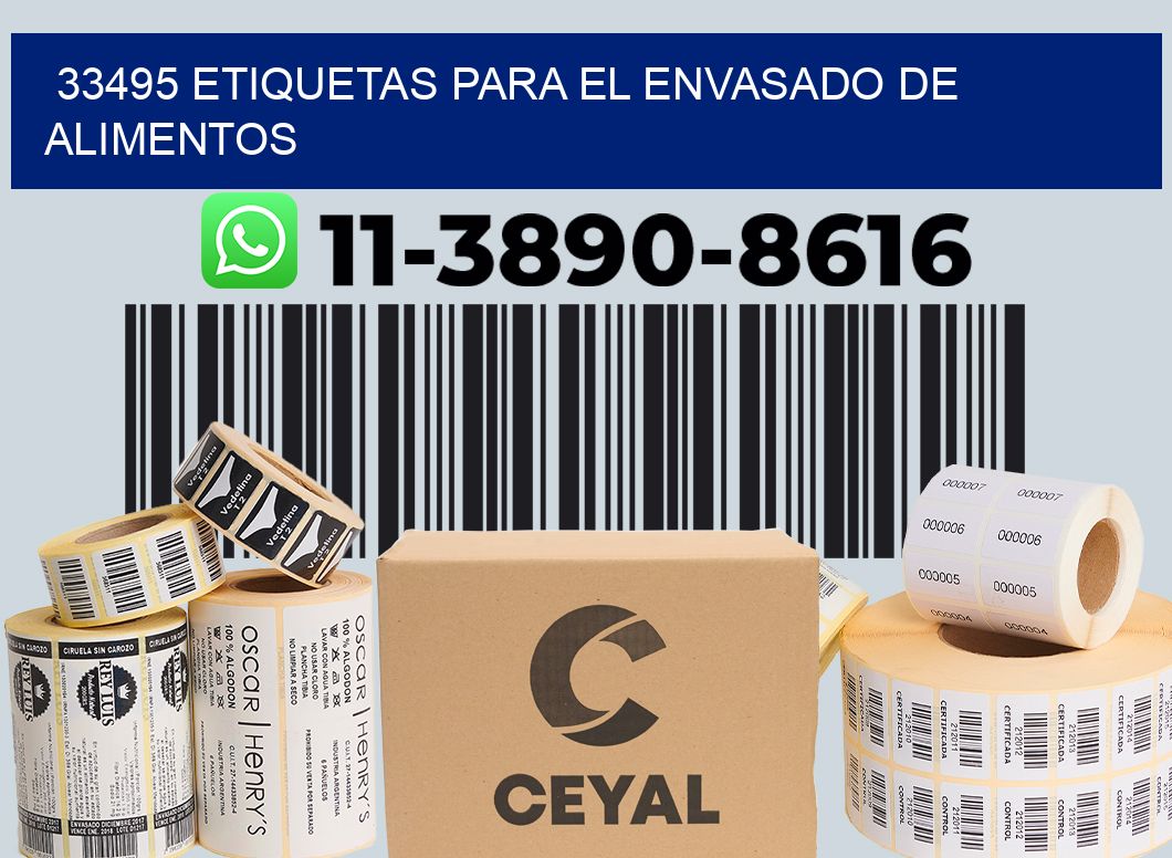 33495 etiquetas para el envasado de alimentos