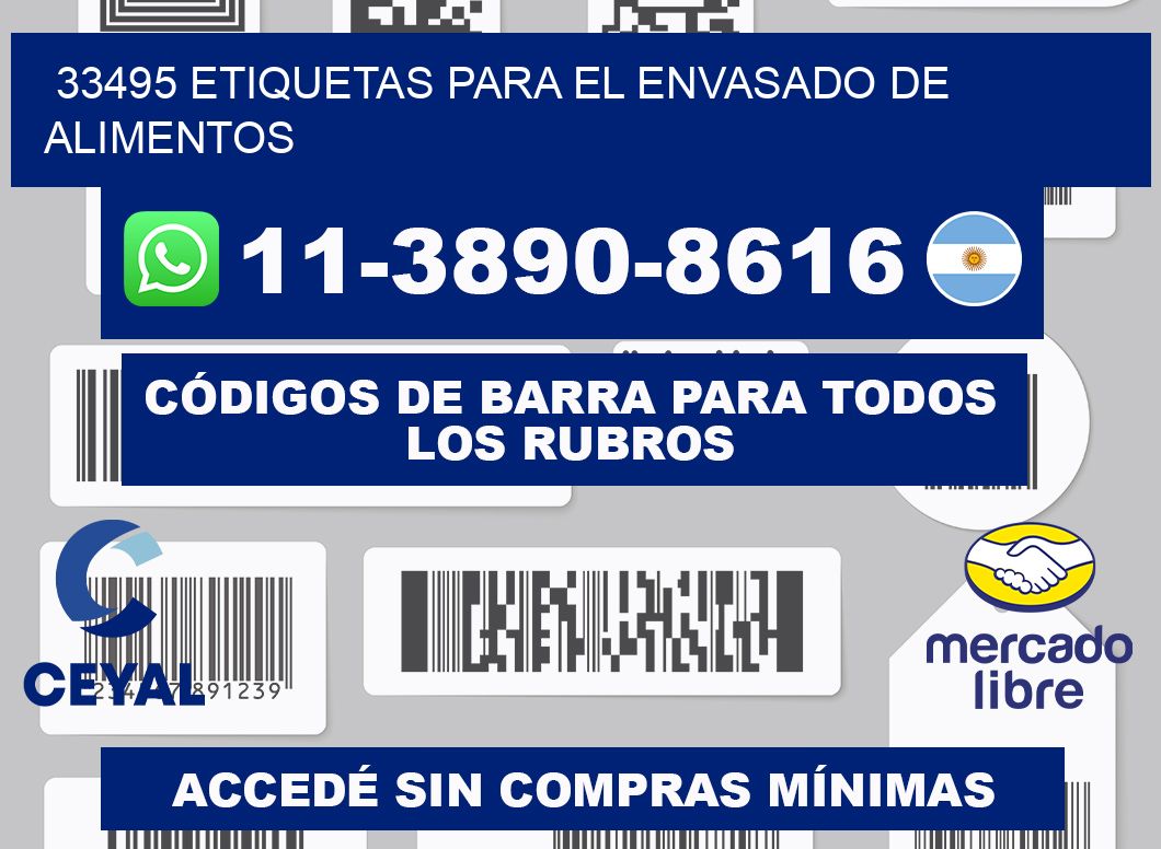 33495 etiquetas para el envasado de alimentos