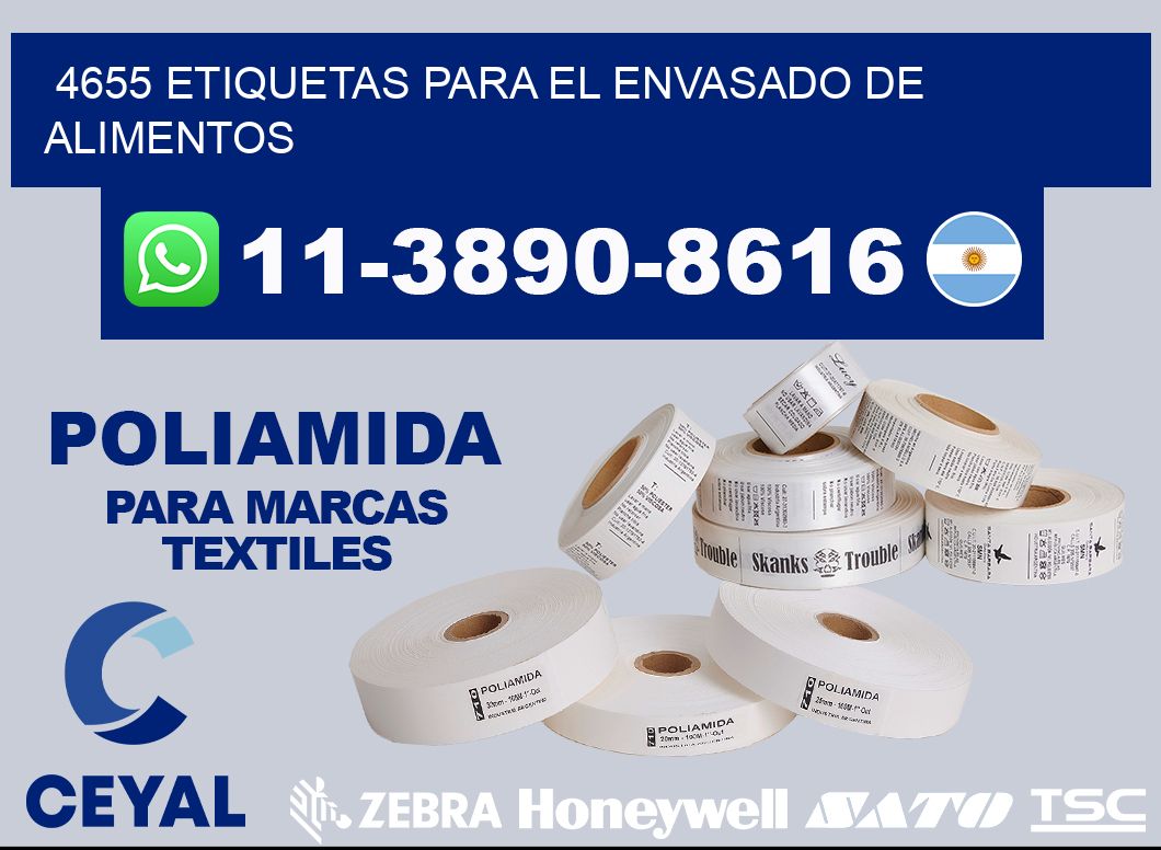 4655 etiquetas para el envasado de alimentos