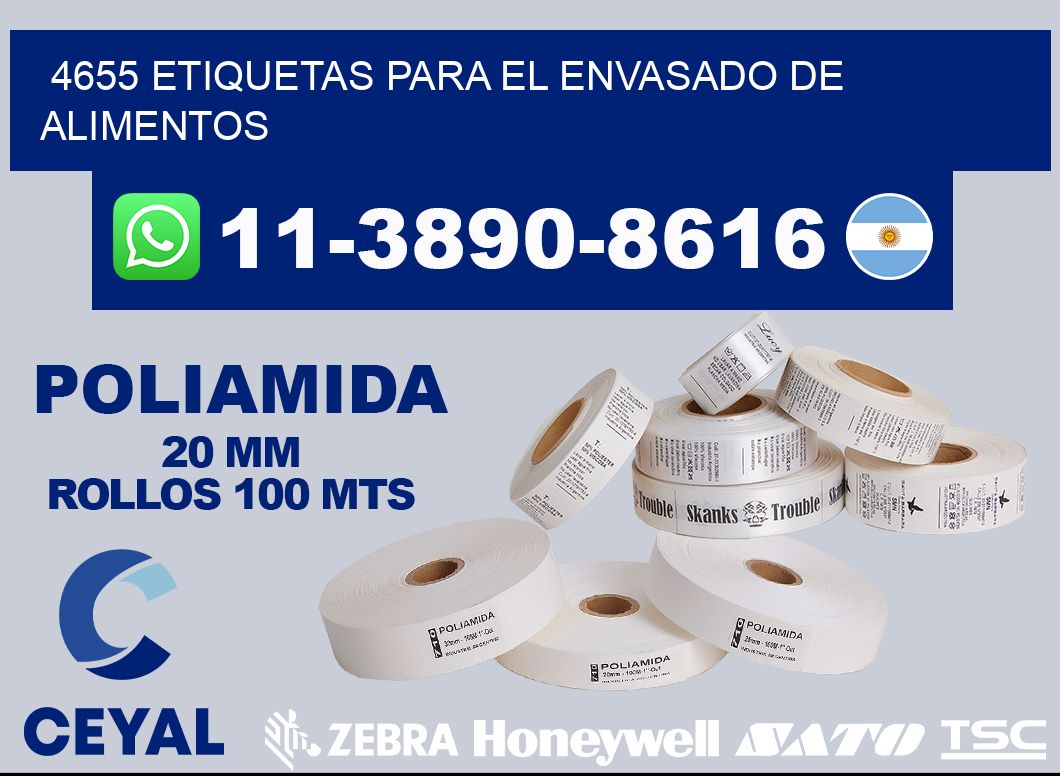 4655 etiquetas para el envasado de alimentos