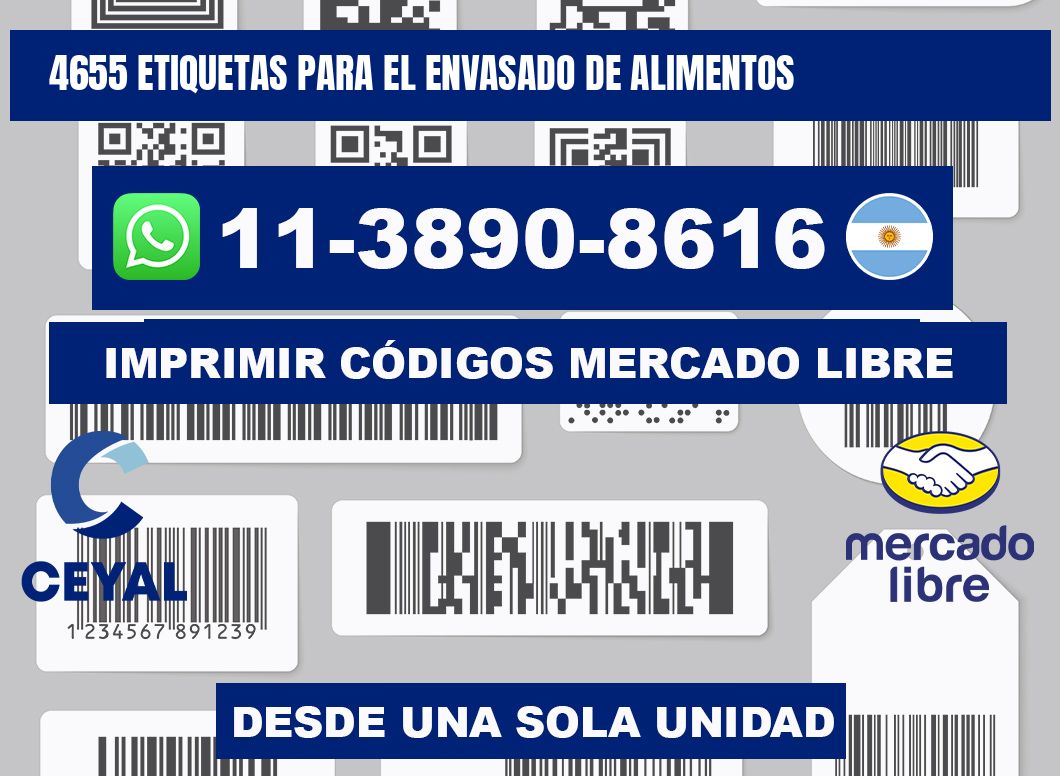 4655 etiquetas para el envasado de alimentos