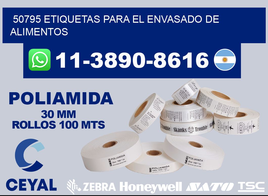 50795 etiquetas para el envasado de alimentos