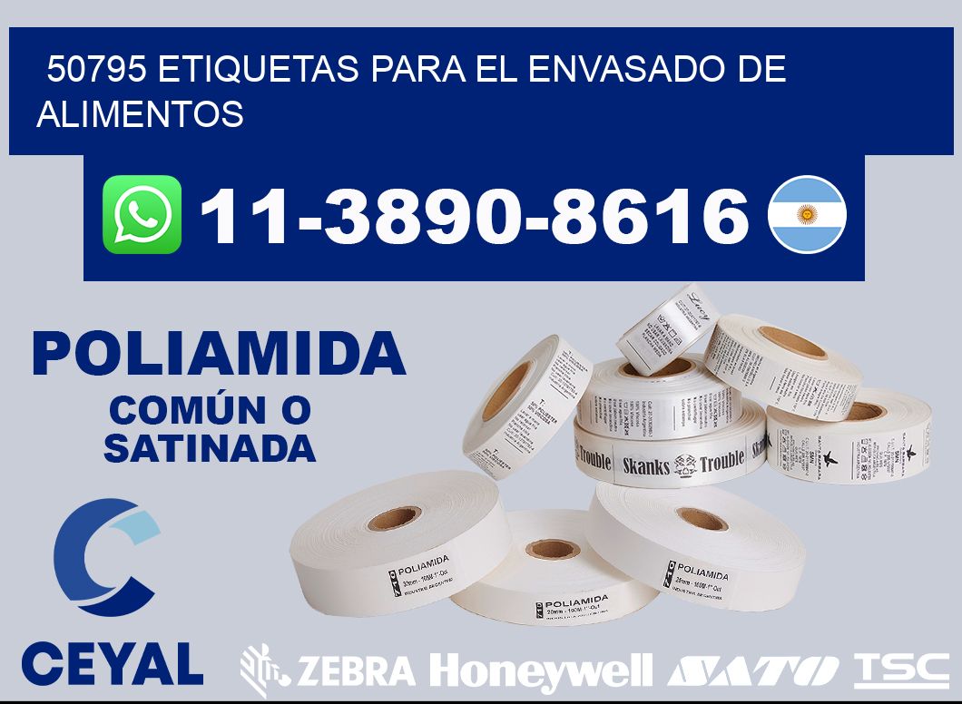 50795 etiquetas para el envasado de alimentos
