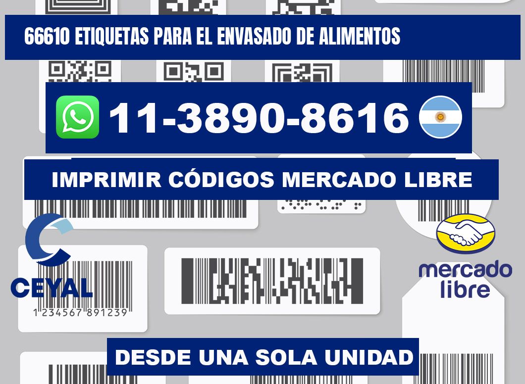 66610 etiquetas para el envasado de alimentos