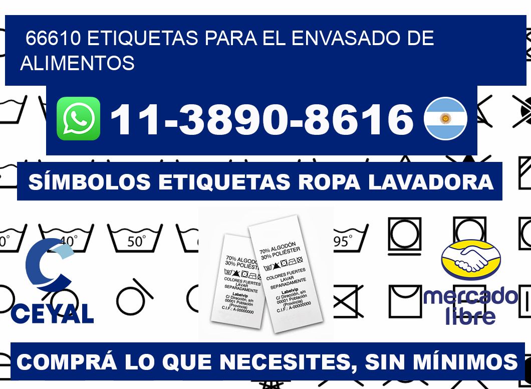 66610 etiquetas para el envasado de alimentos
