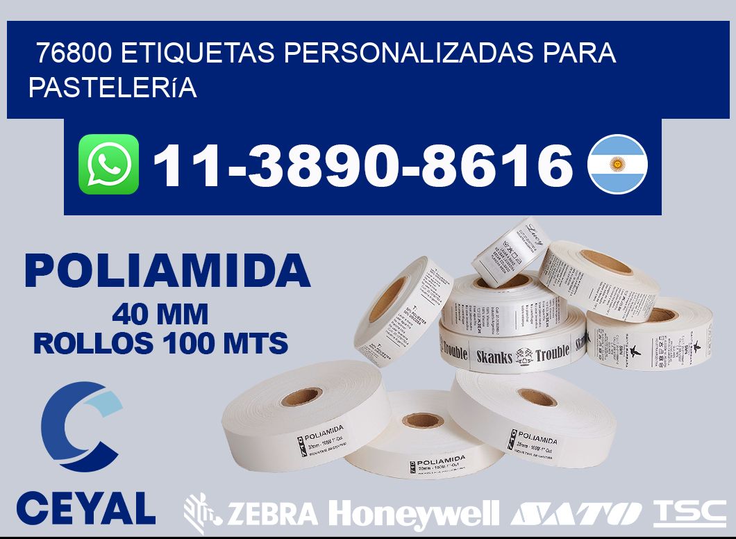 76800 etiquetas personalizadas para pastelería