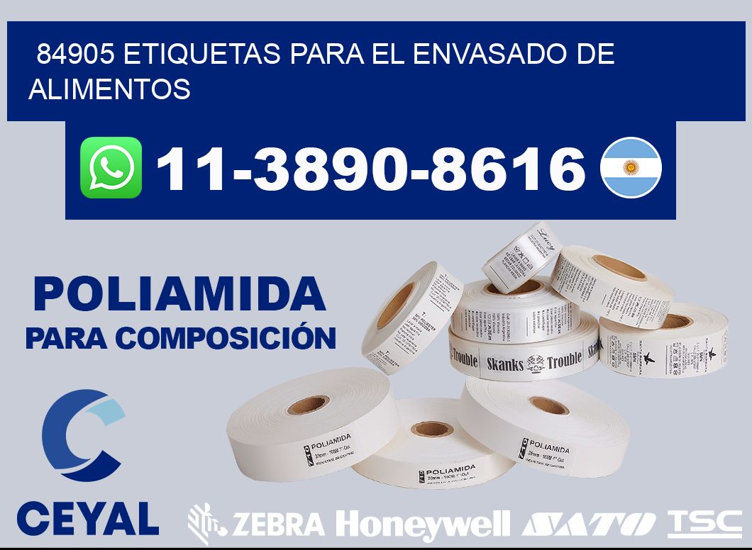 84905 etiquetas para el envasado de alimentos