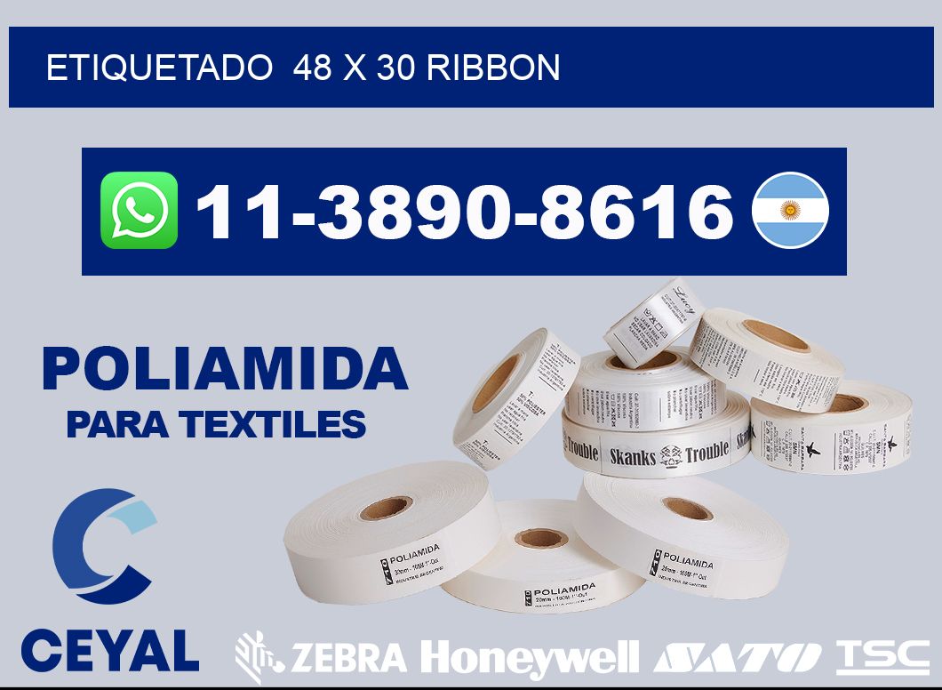 Etiquetado 48 x 30 ribbon