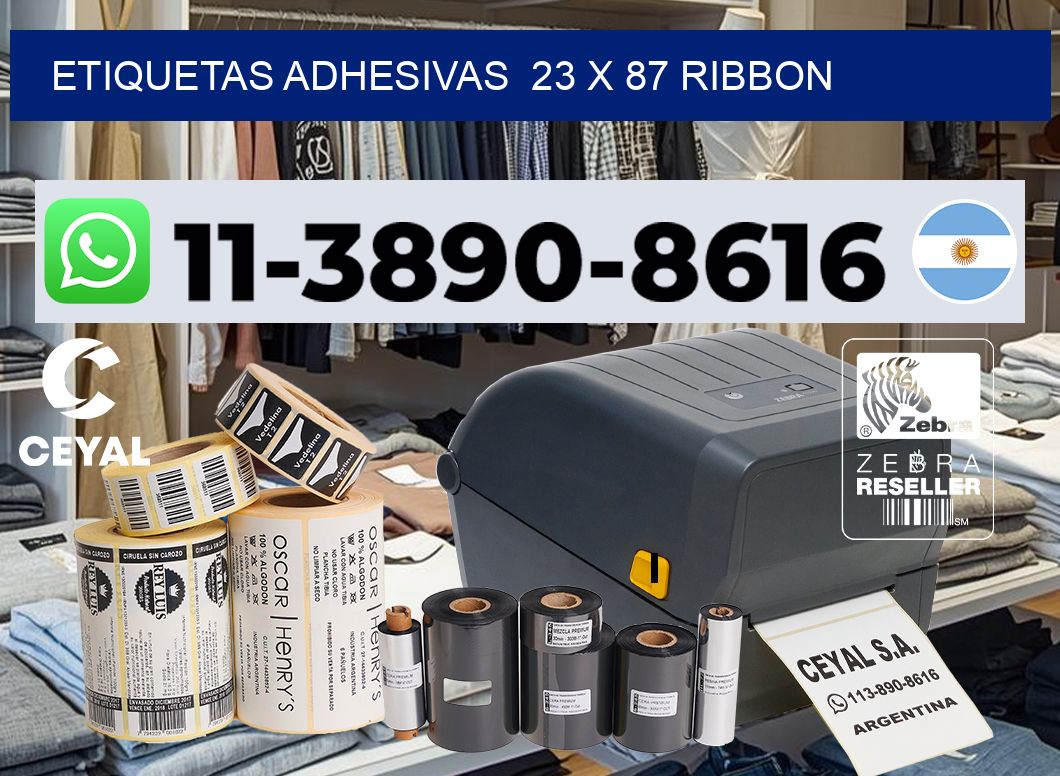 Etiquetas adhesivas  23 x 87 ribbon