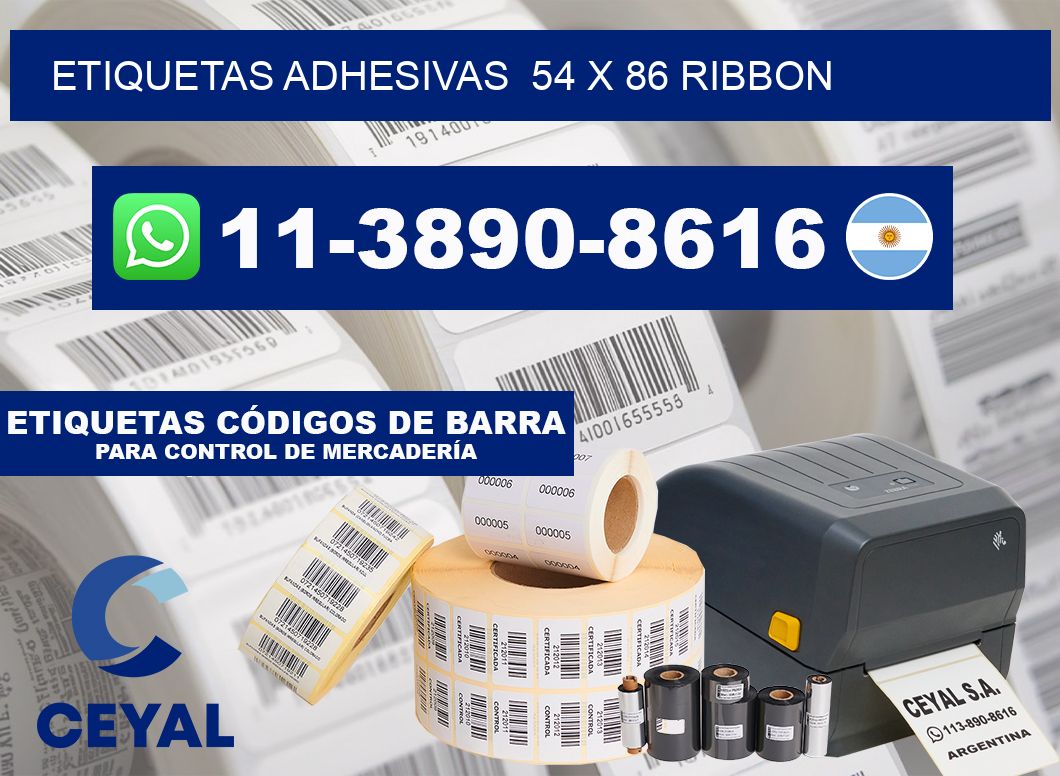Etiquetas adhesivas  54 x 86 ribbon