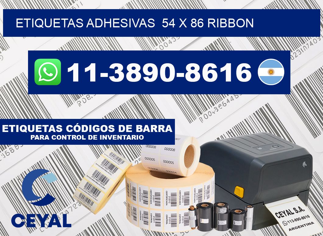 Etiquetas adhesivas  54 x 86 ribbon